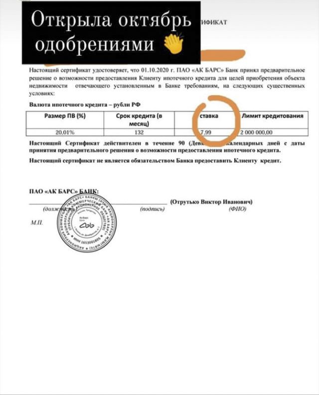 Скан одобрения · АК БАРС Банк, 2 000 000 ₽